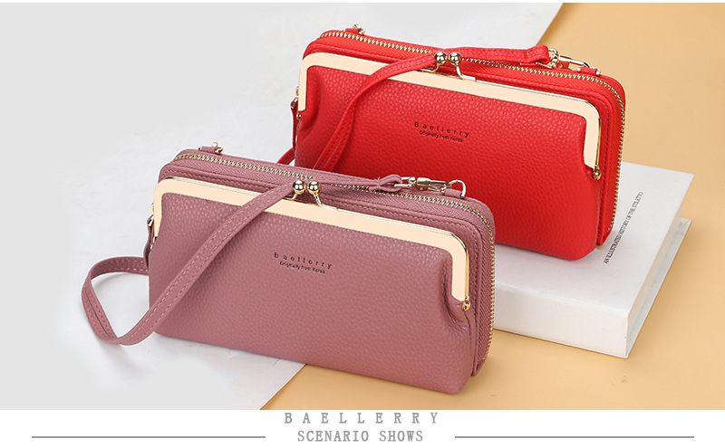 Baellerry Messenger Bag New Arrival Lychee Pattern Fashion Horizontal Zipper Mobile Phone Bag High Quality Ladies Bag_voghion.com
