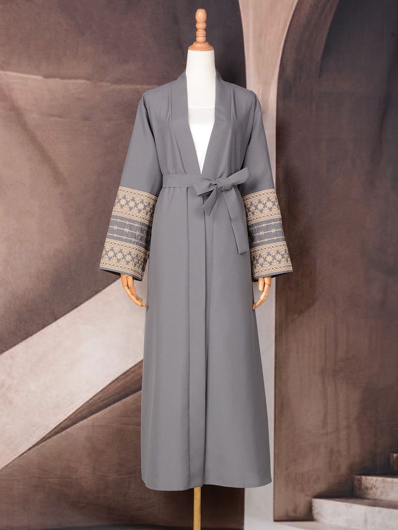 Sieviešu apģērbs Abaya Tuvo Austrumu musulmaņu modes elegants kardigans izšūta kleita sieviešu halāts_voghion.com
