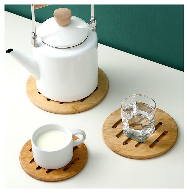 Bambus izolație Placecoats masă oală covorașe din lemn antiderapant partiție Hotel Home Hollow rotund gros Coasters ceai Coasters_voghion.com