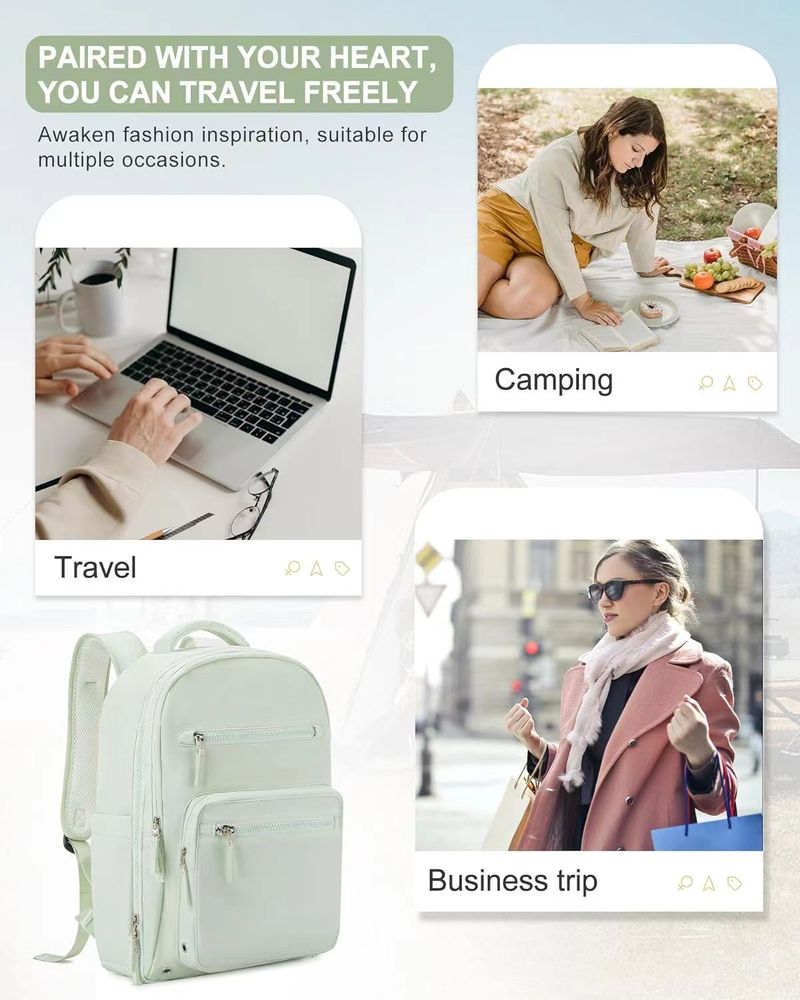 Happypeople Leichter Reiserucksack mit großer Kapazität, wasserdichter Unisex-Handgepäckrucksack mit Laptopfach, strapazierfähiges Oxford-Gewebe_voghion.com