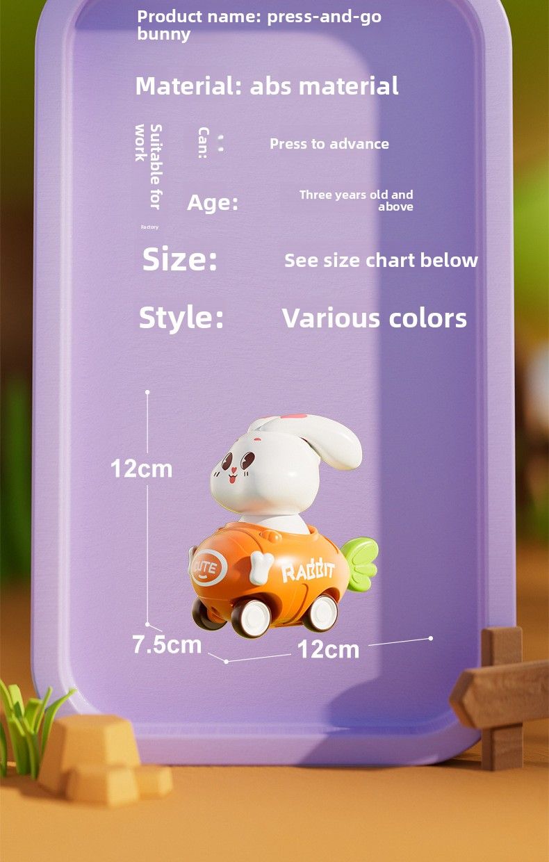 Children's Simulation Rabbit Baby Finger Press Car For Boys And Girls, Pull-back Toy Car, New Model_voghion.com