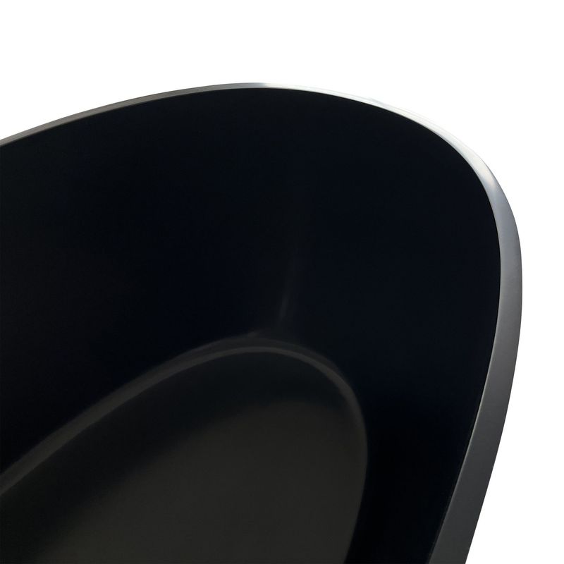 55" Black Solid Surface Soaking Bathtub_voghion.com
