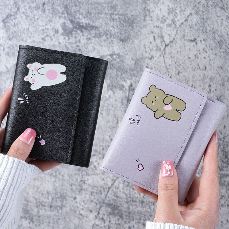 Korean Small Wallet 70% off Short Style Printed Cute Simple Multi-Card-Slot Coin Purse Lady's Wallet_voghion.com