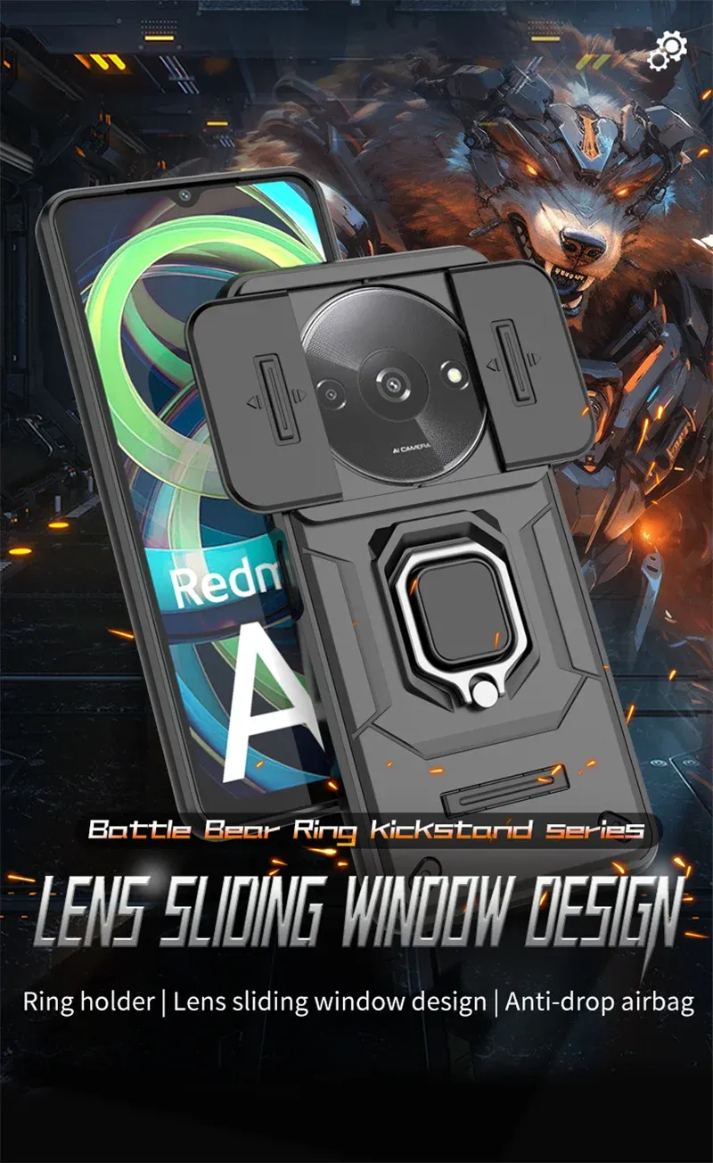 Pour Redmi Note 13R 13 12 Pro Plus Turbo 12S K70E K70 K60 Ultra 13C 5G A3 Armor Case Camera Lens Protection Ring Holder_voghion.com