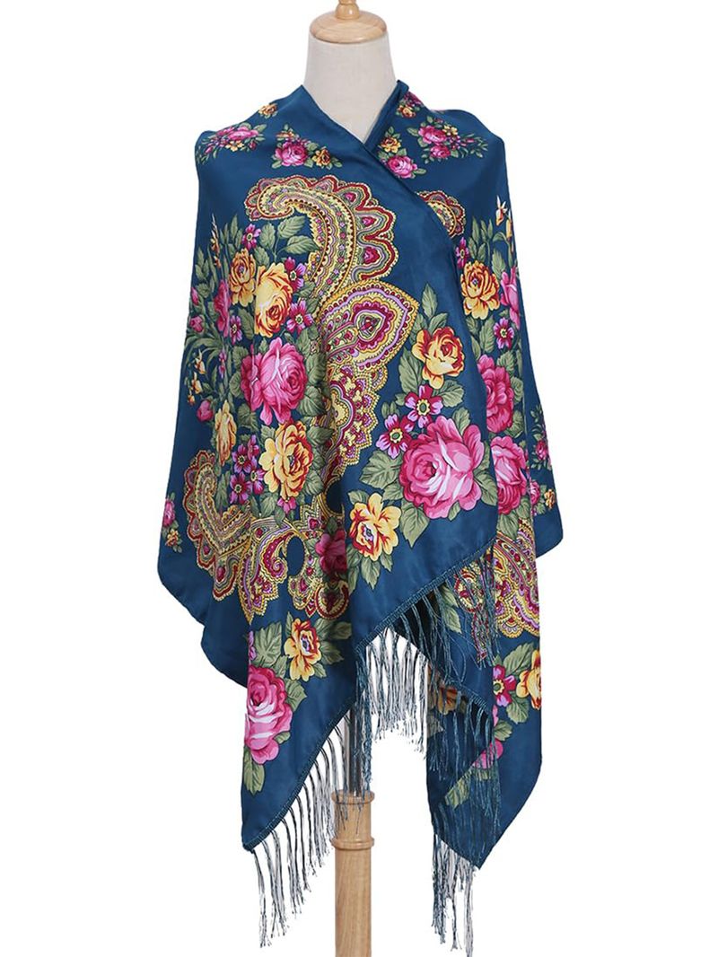 Vendita calda Stampato Nappa Lunga Sciarpa Viaggio Stile Etnico Donne Scialle Sciarpa_voghion.com