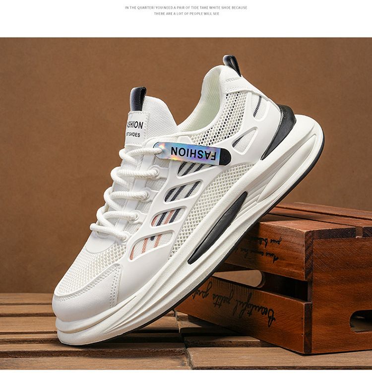 Sommer Neue Atmungsaktive Mesh Herren Trendy Vielseitige Dick-Sohle Sneakers Casual Board Dad Schuhe_voghion.com
