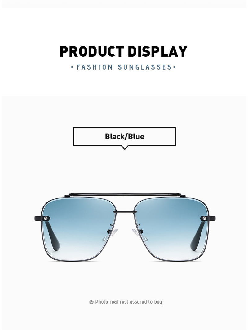 Nowe okulary przeciwsłoneczne Gradient dla mężczyzn Moda Metalowe duże okulary przeciwsłoneczne Marka Projekt Luksusowe okulary_voghion.com