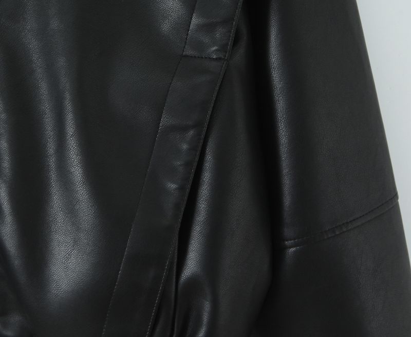 Giacca-camicia unisex oversize in pelle (pelle di agnello + vestibilità comoda)_voghion.com