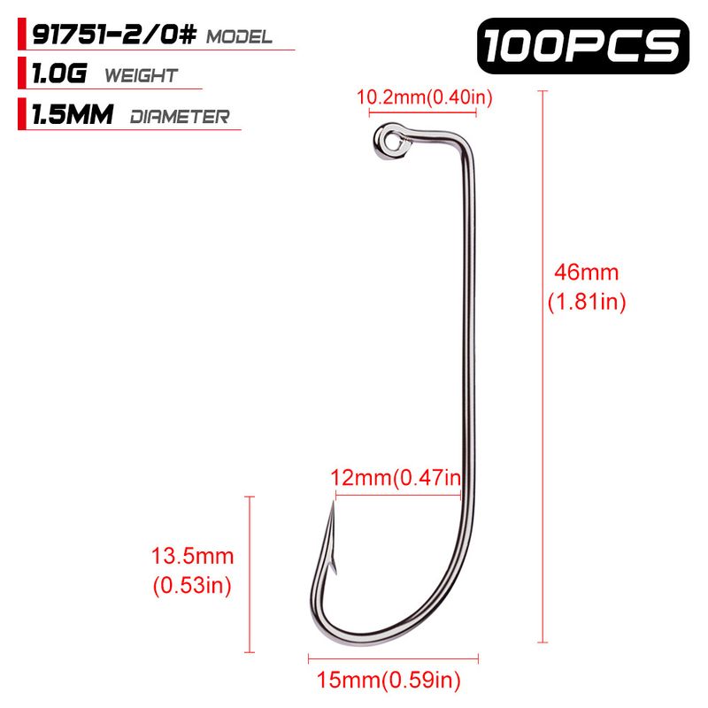 PRO BEROS Brand Fishing Gear Soft Worm With Barbed Fish Hooks 100 Pieces/Pack Bulk High Carbon Steel_voghion.com