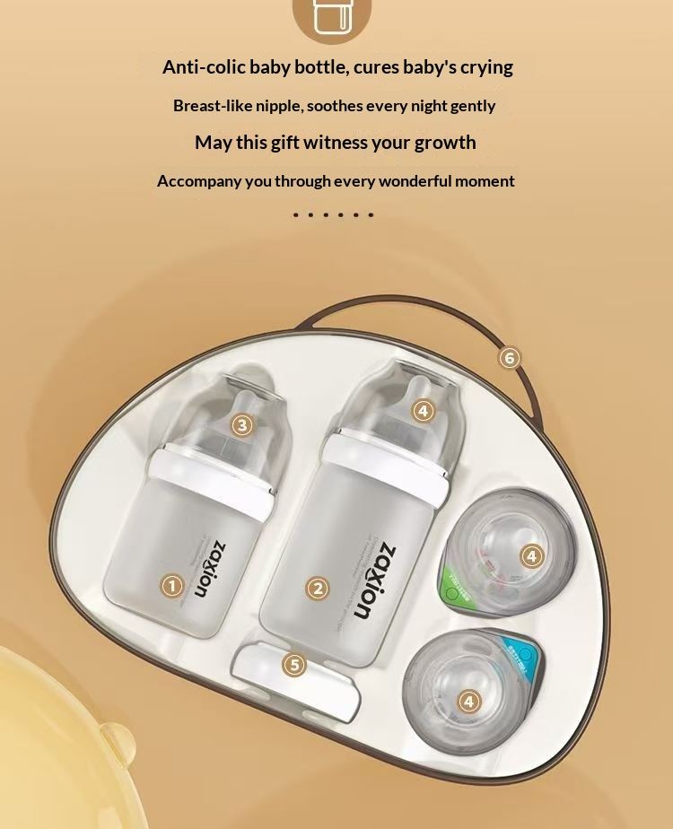 ToyPulse Newborn Baby Gift Box High Borosilicate Glass Bottle 0-6 Months Anti-Colic Breast Milk Weaning Small Age_voghion.com