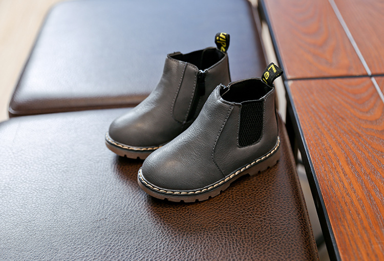 Chaussures en cuir pour garçons et filles, bottes courtes simples, Martin, Style britannique, nouvelle collection printemps et automne 2023_voghion.com