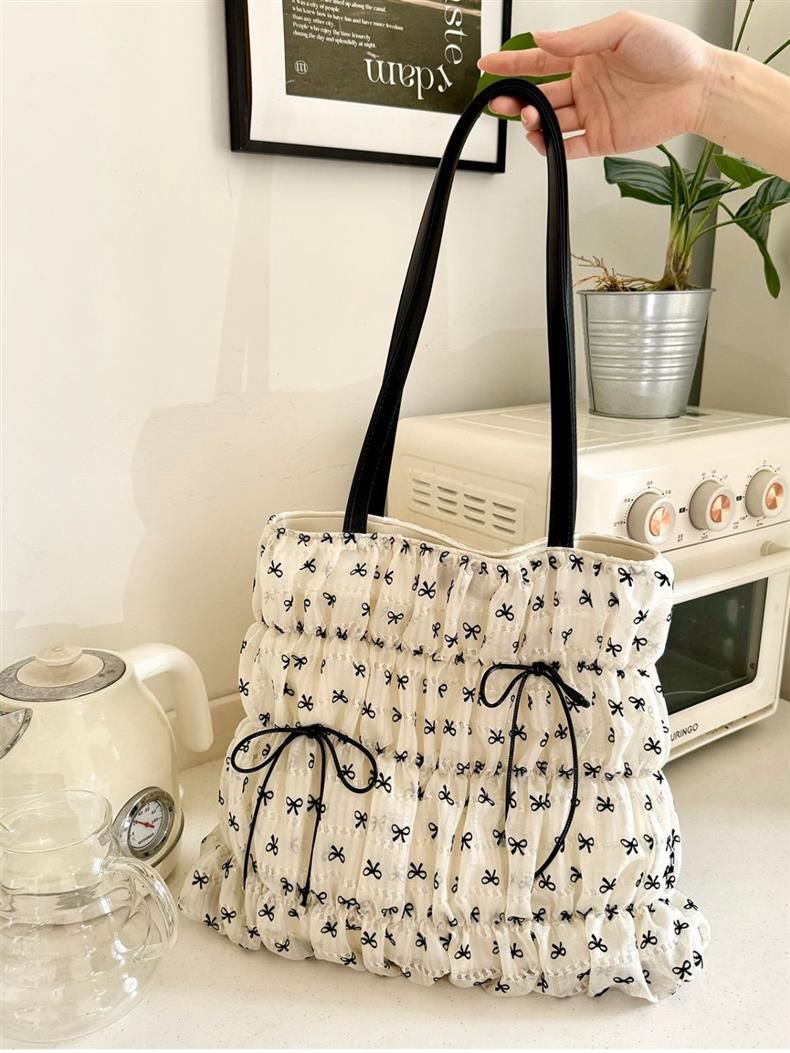 Borsa a mano da donna di alta qualità, grande capacità, leggera, con tracolla a fiocco_voghion.com