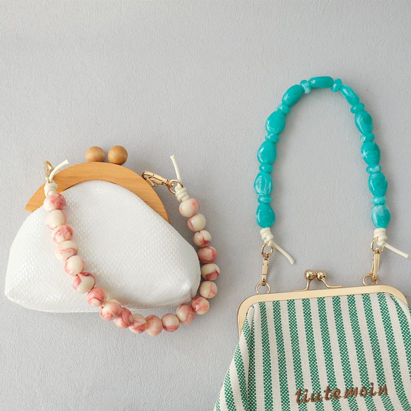 Fashion Acrylic Versatile Iridescent Bead Accessories Strap Single Shoulder Lanyard Bag Phone Chain_voghion.com