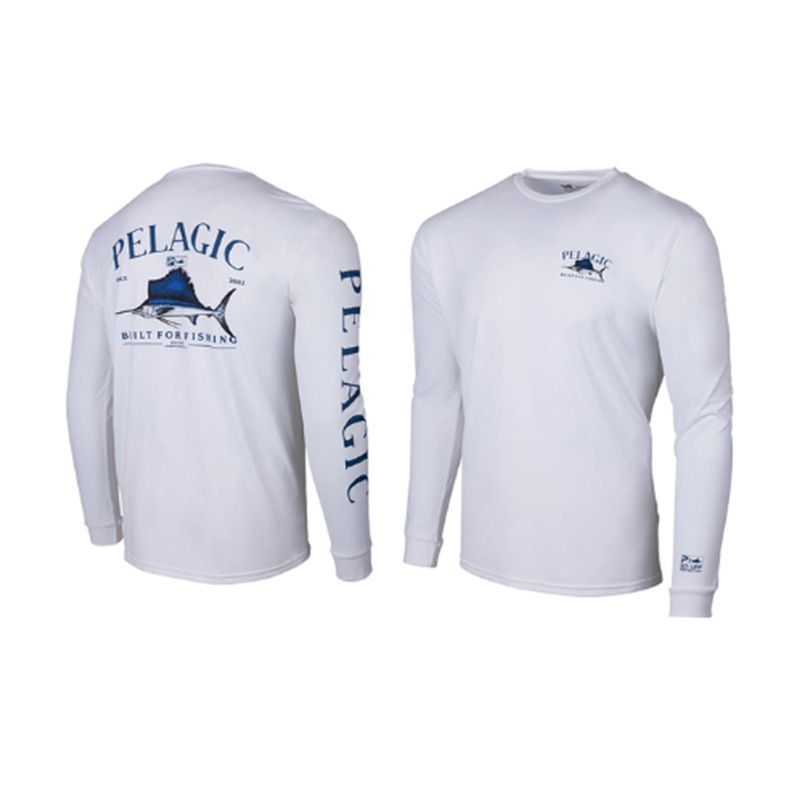 Traje de pesca de manga larga y cuello redondo para hombre, equipo de pesca UV, camiseta transpirable de secado rápido para verano y exteriores._voghion.com