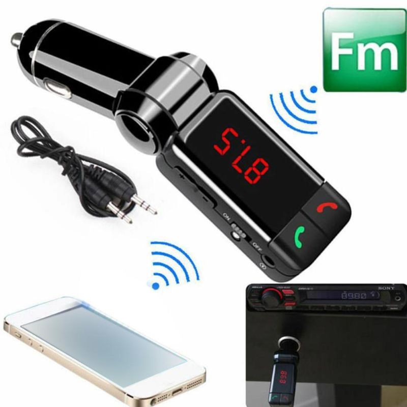 LCD Car Kit Bluetooth FM Transmitter MP3 Player 3.5mm Auxiliary USB Charger Hands-free_voghion.com