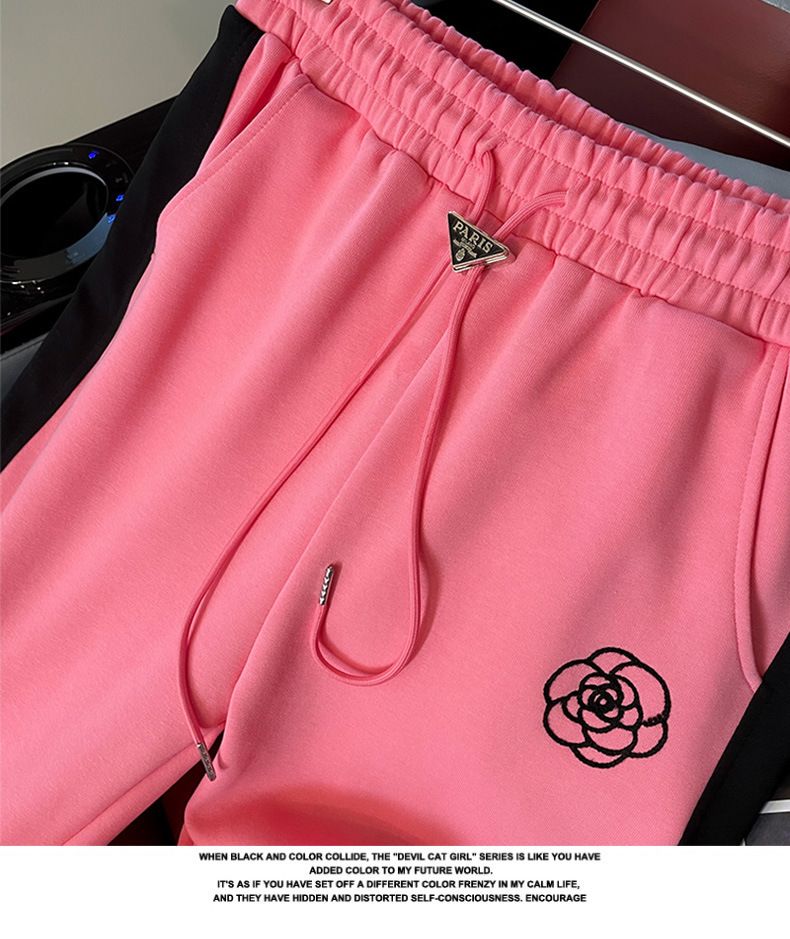 Costume de sport casual pentru femei, plush, toamna și iarna, stil coreean nou, modă, reducere a vârstei, pulover, costum din două piese_voghion.com