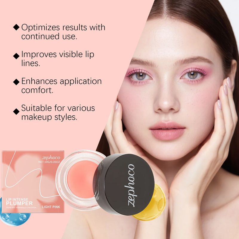 zephoco Hellrosa Plumping Balm, sanfte, feuchtigkeitsspendende, nährende, farbverstärkende Lippenpflege_voghion.com