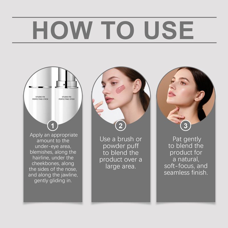 Nude Pink Brightening Concealer Kreieren Sie leichtes, atmungsaktives Make-up. Matt klarer Foundation Stick mit natürlicher Passform_voghion.com
