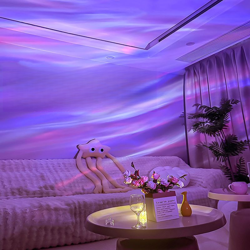 Proiettore di cielo stellato aurora boreale, controllo APP, luce notturna laser, streaming live, altoparlante Bluetooth, lampada con atmosfera lunare_voghion.com