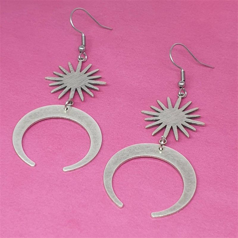 Orecchini sole e luna ciondolo vintage_voghion.com