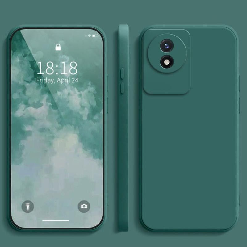 Case For Vivo Y02 Y02t Y02A Solid Color Simple Plain Color Anti Drop Silicone Shockproof Protective Cover Phone Case_voghion.com