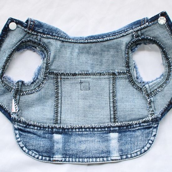 Haustierkleidung mit Leinenring für Panda Teddy Hund Frühling Sommer Herbst Winter Jeansweste_voghion.com