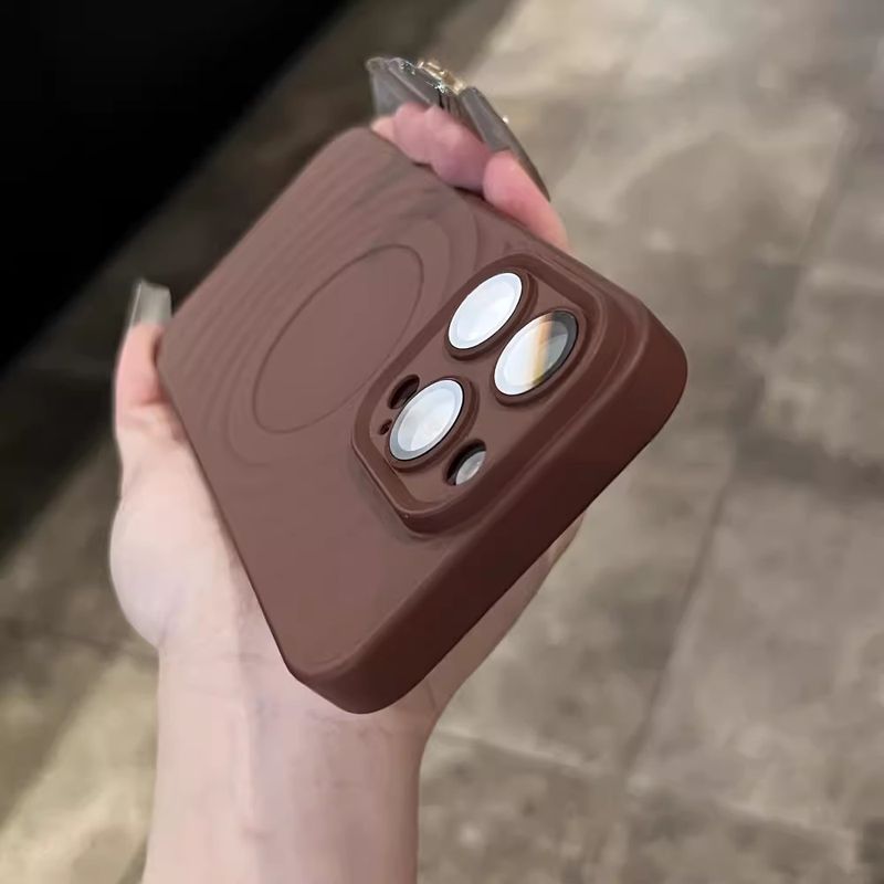 Étuis et coques de téléphone : support d'horloge 3D à vagues, étui magnétique, huile en spray adaptée, sensation de peau, étui de protection pour iPhone 15_voghion.com