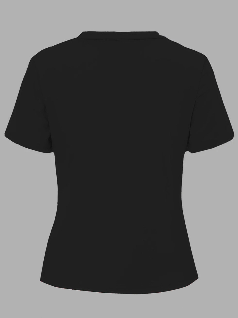 T-shirt a maniche corte in cotone sciolto di grandi dimensioni stampata da donna_voghion.com