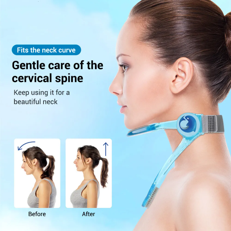 Massaggiatore per la schiena Neck Brace Dispositivo di trazione cervicale Correttore posturale Collare cervicale Bretelle cervicali Supporto per collo_voghion.com