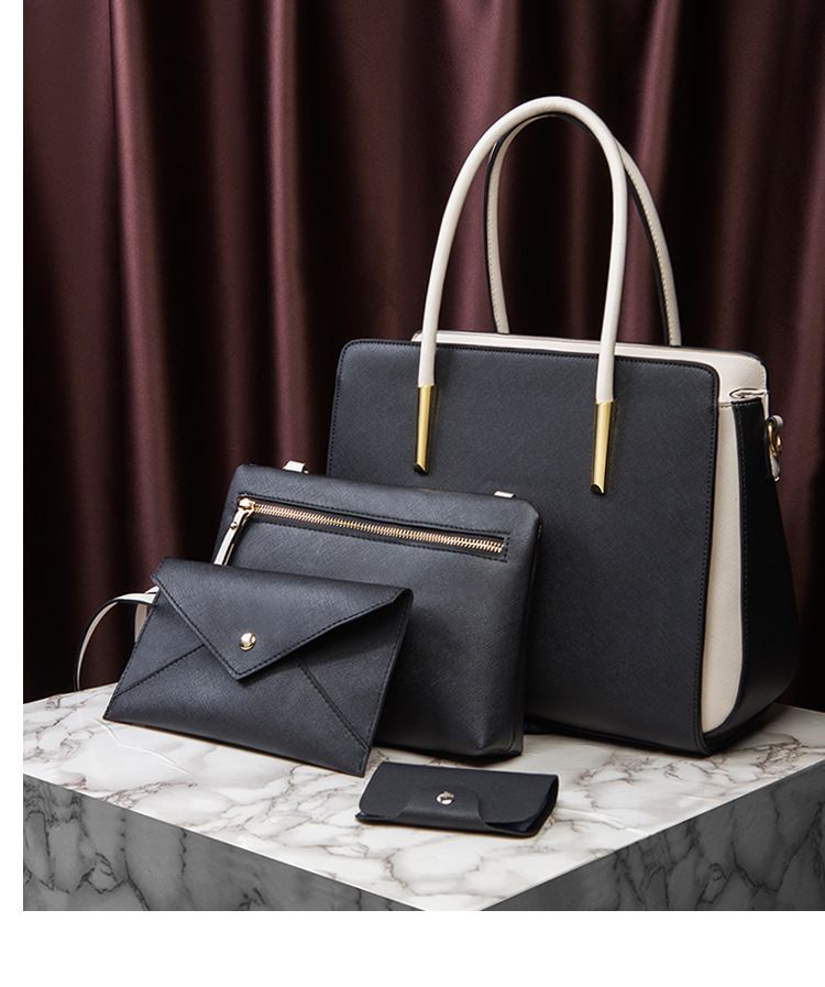 Women's Bags Color Matching Women's Bag Handbag Single Shoulder Crossbody Mother And Child Bag Three Piece Set Ladies Large Bag_voghion.com