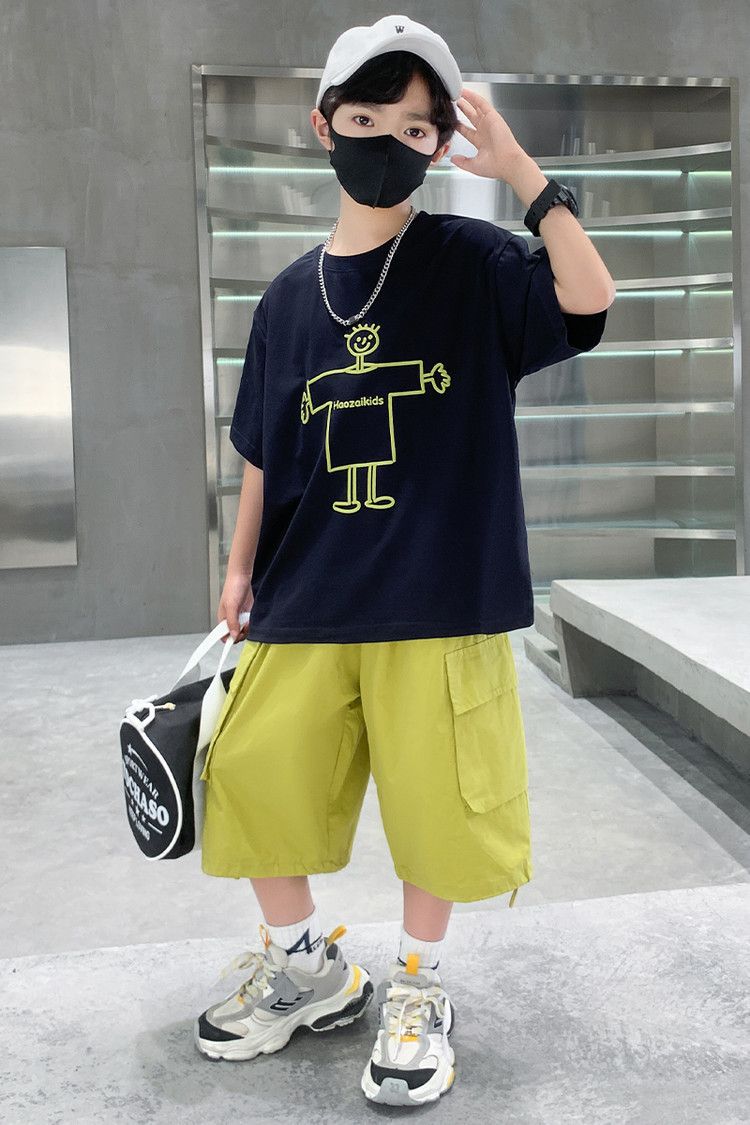 Boys' Summer 2-Piece Outfit Set - Cotton Shorts & T-Shirt Combo For Toddlers (3-7 Years) - Cool & Comfortable Playwear_voghion.com