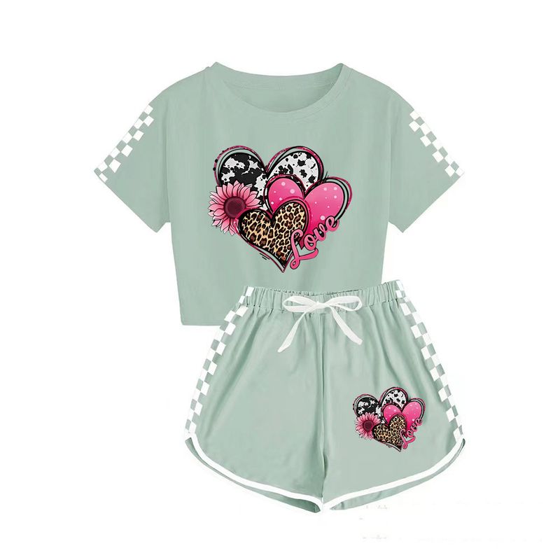 Pijama deportivo para niños y niñas, camiseta y pantalón corto, para madres e hijos, 656_voghion.com
