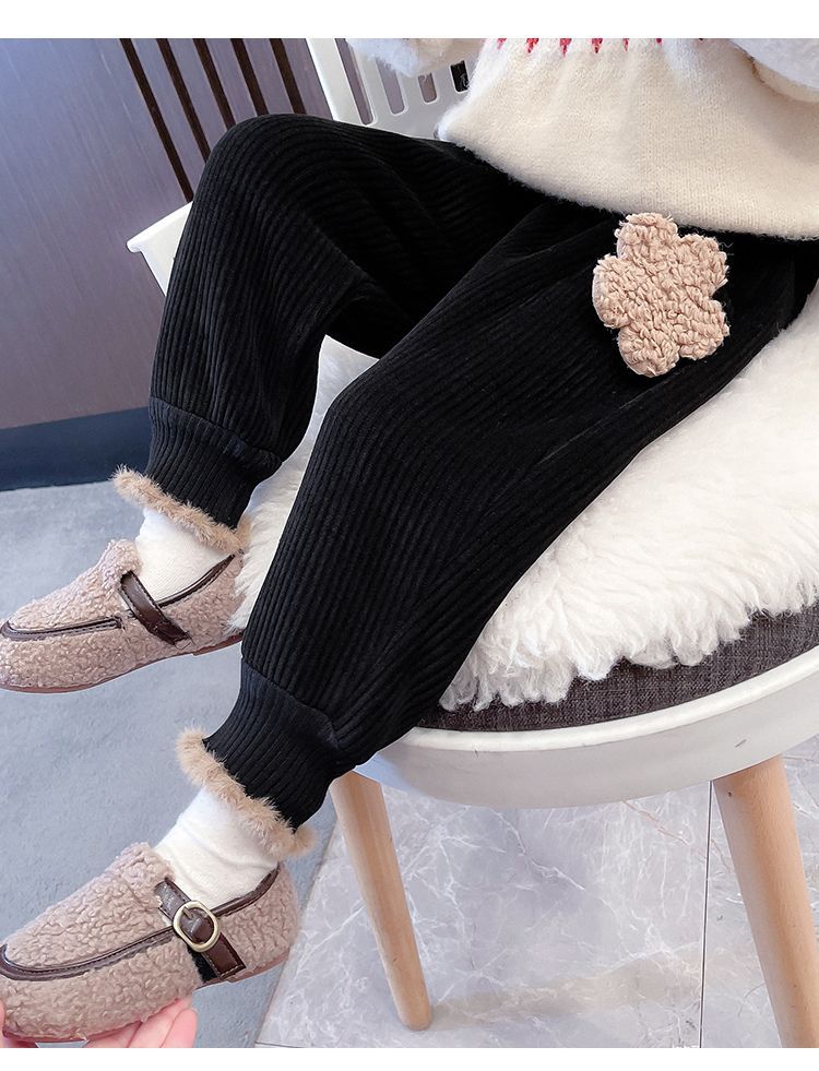 Neue Mädchen Samthose mit integriertem Samt, Kleidung für Baby Mädchen, Winterwärme, Cord Freizeithose, trendy_voghion.com