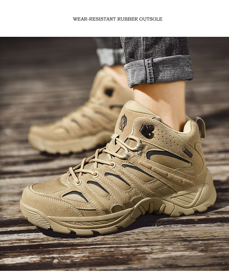 Bottes militaires tactiques pour hommes – Chaussures de randonnée légères et durables pour terrains extrêmes, entraînement et camping – Tailles 40 à 47. Chaussures grande taille_voghion.com