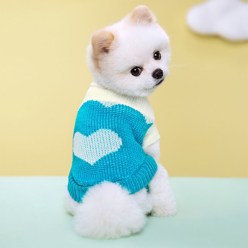 Pull rayé chaud tricoté à deux pattes pour petit chien, vêtement pour chiot, automne et hiver_voghion.com