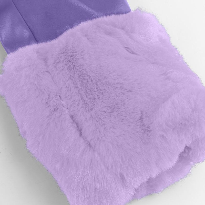 Chaqueta de PU para mujer, abrigo largo con solapa, cuello de piel, temperamento, cremallera, ropa para mujer_voghion.com