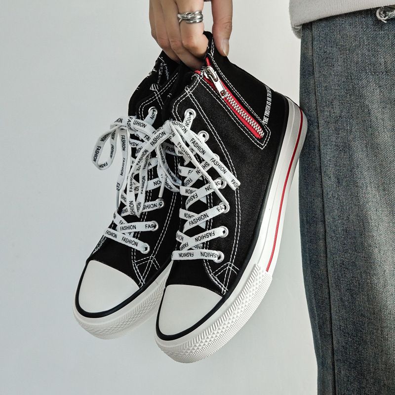 VASIBAEN High Top Canvas Men 2025 Spring New Small Form Design Korean Board Shoes For Men's Versatile Instagram Trend_voghion.com