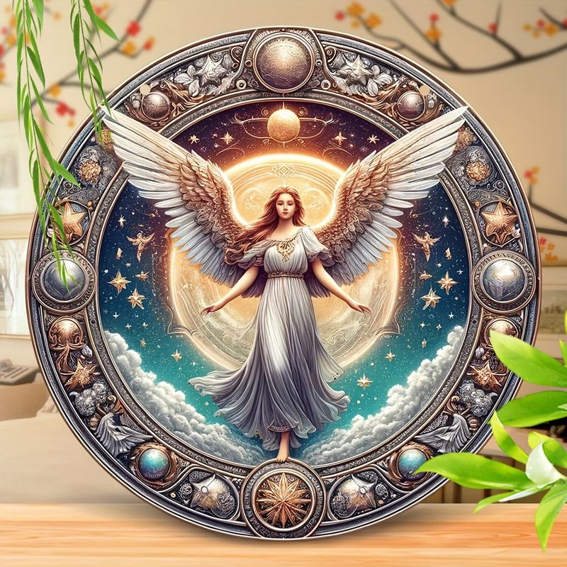 8in Holy Angel Suncatcher - Clear Acrylic Christian Decor For Wreaths, Windows & Doors - Elegant Holiday Gift_voghion.com