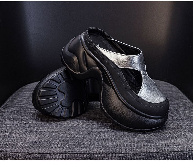 Small Thick-soled Bag Head Slippers Female One Pedal Lazy Wear Casual Versatile Cool Slippers_voghion.com