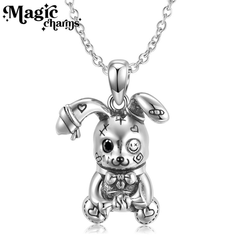 Vrouwen kettingen Violent Doll Rabbit Hanger Ketting S Pure Sier Gepersonaliseerde Unisex Stijl Sleutelbeen Trui Ketting_voghion.com