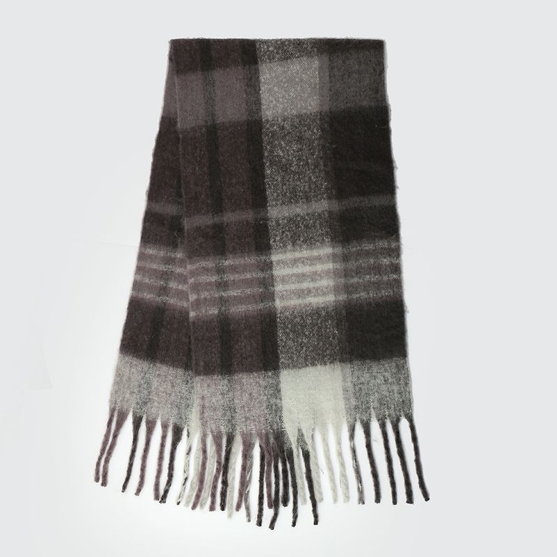 New Foreign Trade Plaid Scarves For Women's Mohair Autumn And Winter Warm Men's And Women's Scarves_voghion.com