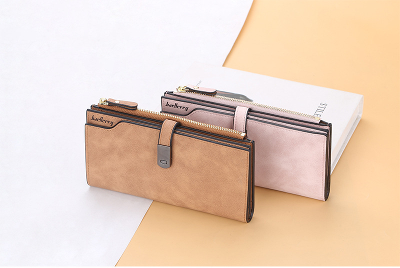 Baellerry Women's Long Wallet New Arrival Multi-card Matte Leather Clutch Multi-functional Mobile Phone Bag_voghion.com