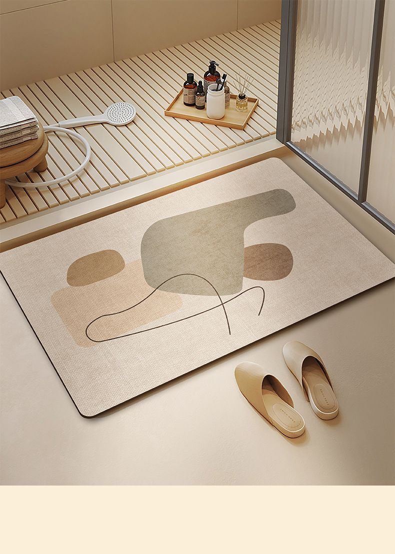 Antislip badmat - Superabsorberende diatomiet vloermat met bloemenmotief, antislip badmat, snel drogend, wasbaar polyester_voghion.com
