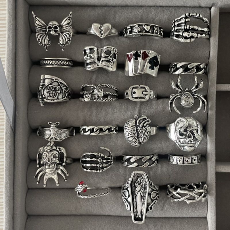 Alloy Ghost Head - Bestselling Skull Stylish Mixed Ring_voghion.com
