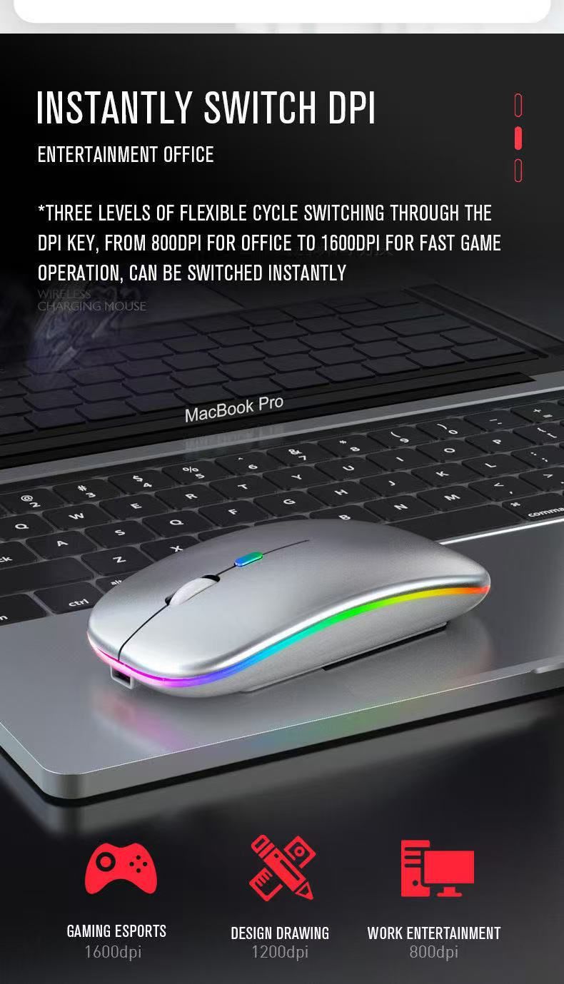 Bluetooth Light-Up Oplaadbare Stille Ultradunne Kantoortablet Zakelijke Dual-Mode Draadloze Muis_voghion.com
