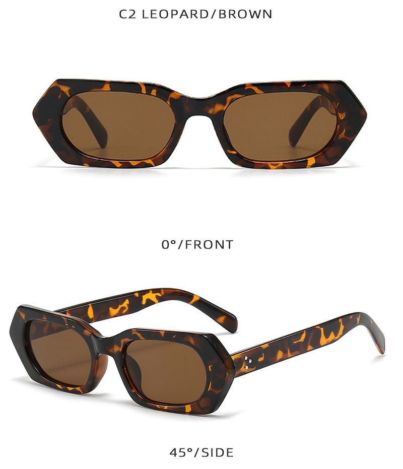 Tortoise Shell Square Frame Sunglasses – Small Retro Design, UV400 Protection, European & American Style For Women_voghion.com