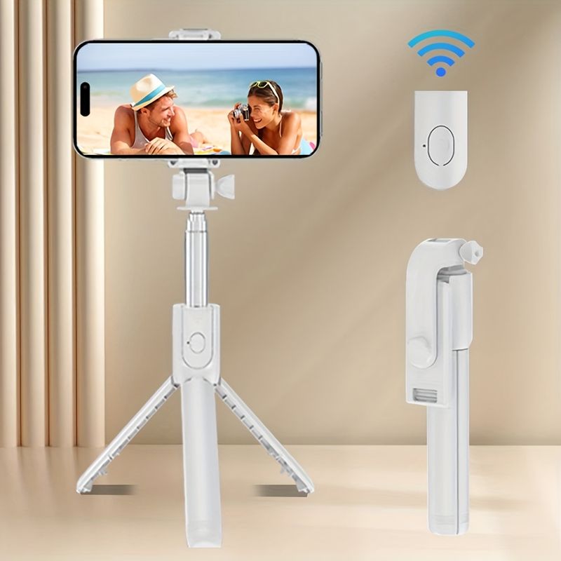 Universaali älypuhelimen selfie-tikku, langaton yhteys, liukastumisen esto ja tärinän esto, kannettava kolmijalka ja monopod kaikkiin älypuhelinmalleihin_voghion.com