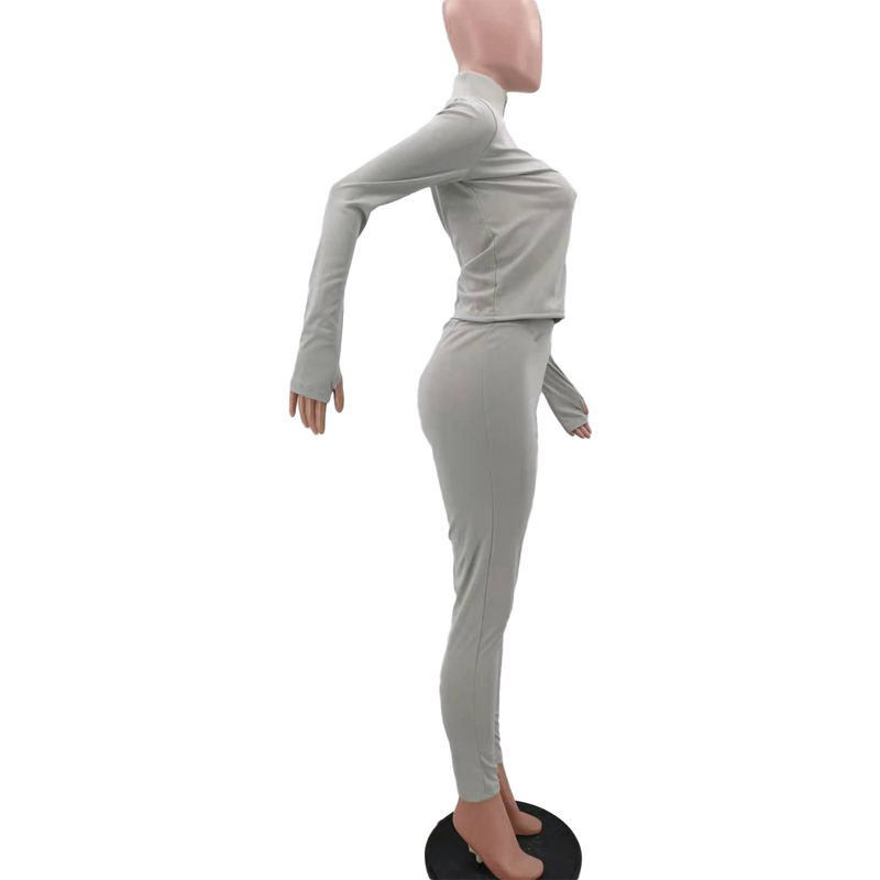 Lässiger Fingerling-Sportanzug für Damen (zweiteiliges Set)_voghion.com