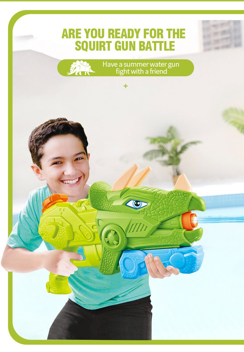 Børns tegneserie dinosaur pumpe ny sprinkler vandpistol legetøj sommer børnehave strand vandkamp_voghion.com