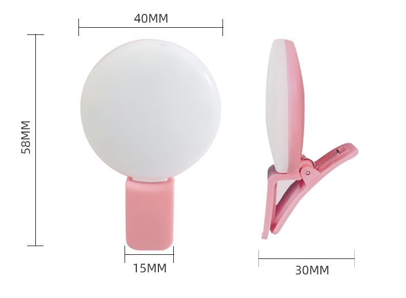Mini anel LED flash lente luz usb recarregável clipe celular lâmpada de preenchimento mulheres selfie luzes_voghion.com